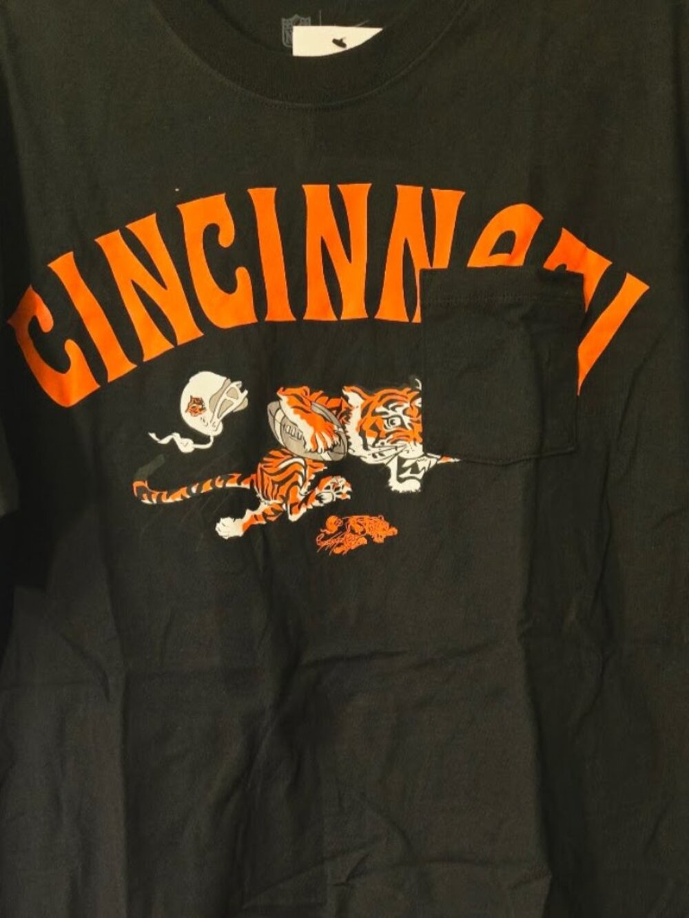 Men's Nike Black Cincinnati Bengals Rewind Heavy Max 90 Pocket T-Shirt